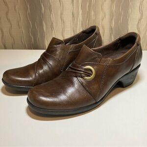 Clarks Bendables Womens 6.5 Wish Trance Booties Brown Leather Slip On 38479